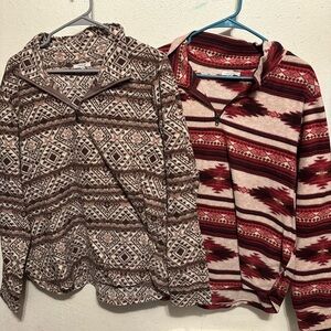 Maurices Patterned Jackets - Brown and Red